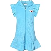 Perfashion Swimwear Cover Up for Girls Terry Swim Cover Ups Hooded Kids Zip-up Cover-ups