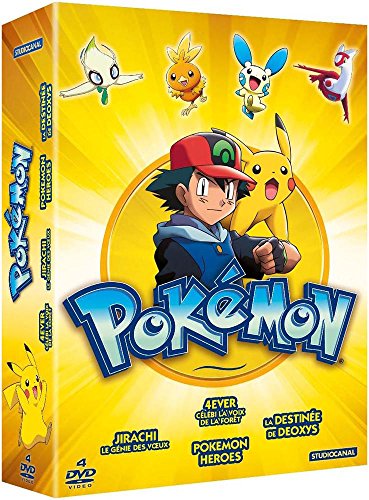 Pokémon - Coffret 4 Films : Pokémon 4ever - Célébi La Voix De La Forêt + Les Héros Pokémon + Jirachi, Le Génie Des Voeux + La Destinée De Deoxys - Pack