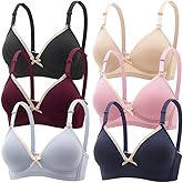 GAOIYO Teen Girls Training Bra Cotton Padded Adjustable Breathable Sports Bras 6 Pack