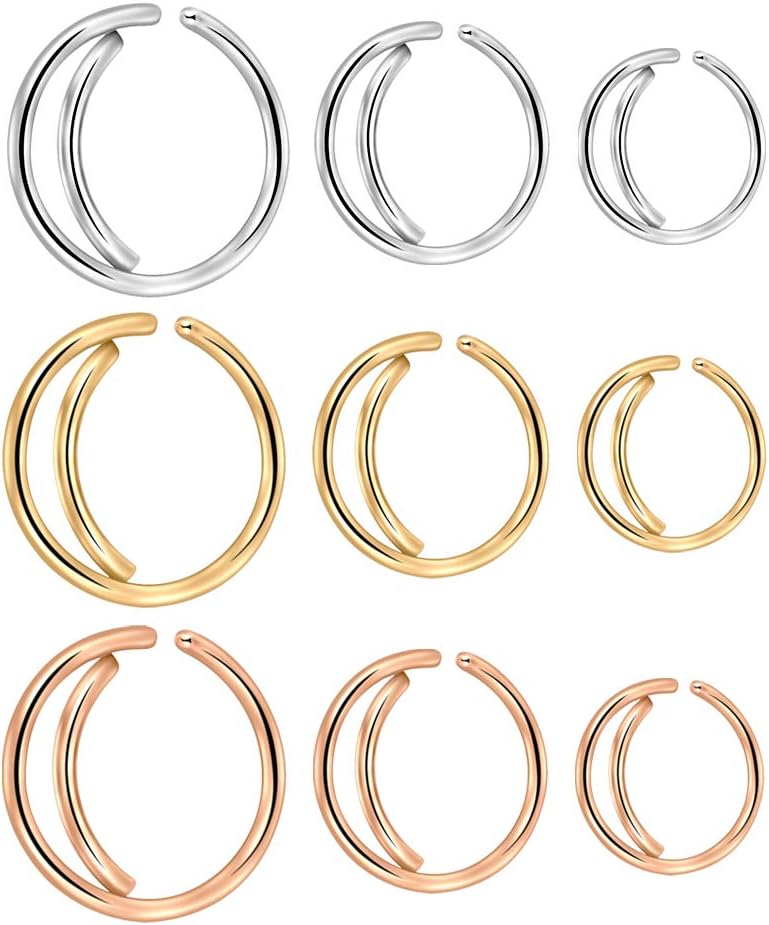 18G 20G 316L Surgical Steel Moon Nose Hoop Body Jewelry Piercing