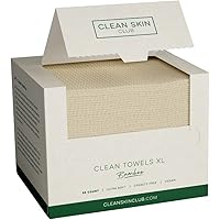 Clean Skin Club Bamboo Viscose Clean Towels XL™, 100% USDA Biobased Face Towel, Disposable Face Towelette, Makeup Remover Dry
