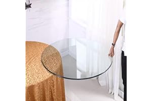 Round Tempered Glass Table Top - Clear High Gloss Finish - Available in 14IN, 20IN, 24IN, 34IN, 40IN Sizes