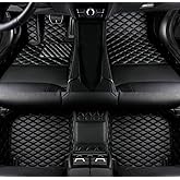 Custom car Floor mats Suitable for 99% car Truck SUV,car mats All Weather Personalized,Full Coverage Luxury Car Mats, Anti-Slip Leather Floor mats. (Pure Black)