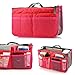 GEARONIC TM Lady Women Travel Insert Organizer Compartment Bag Handbag Purse Large Liner Tidy Bag - Hot Pink
