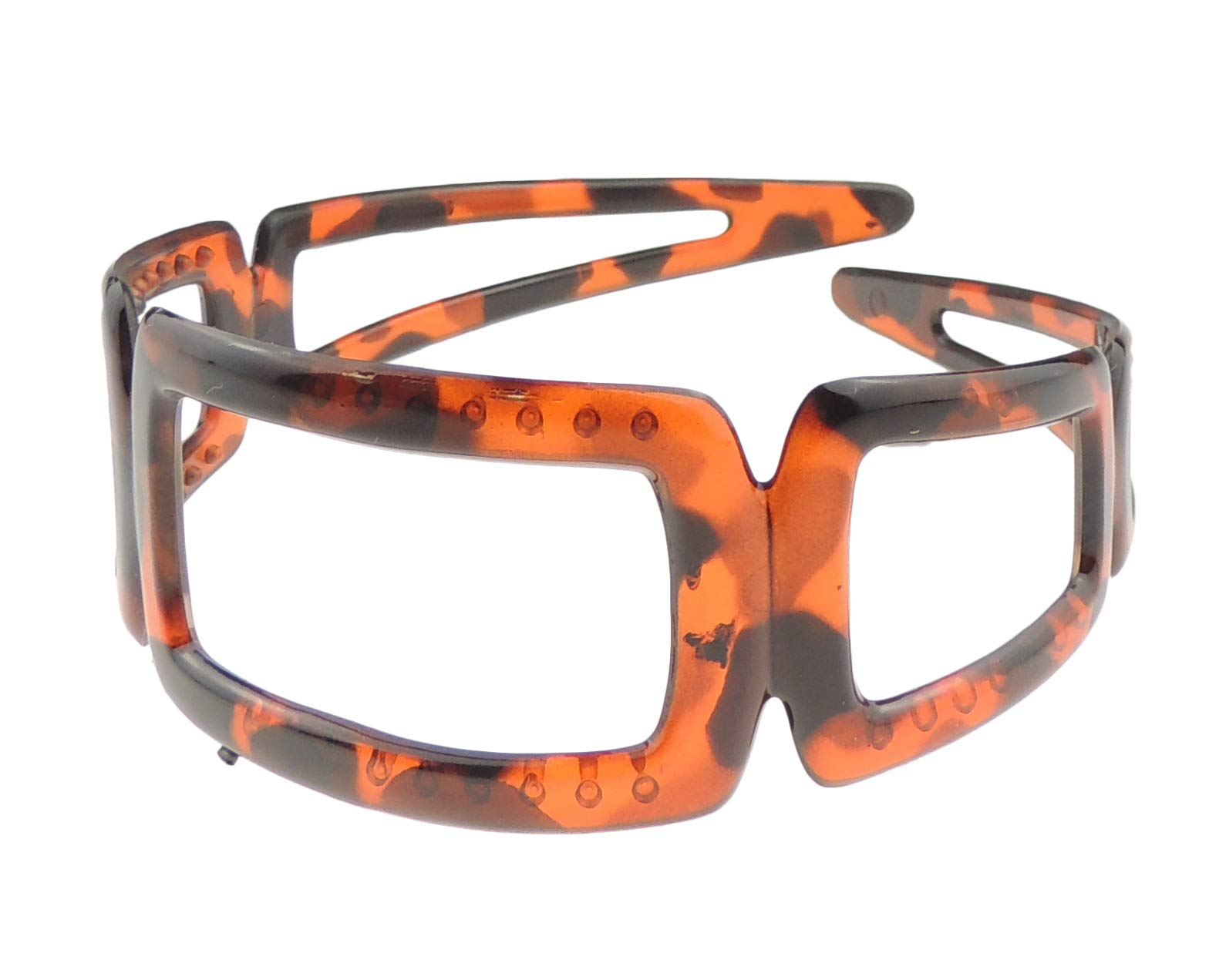 GIRLS SMALL HEAD LADIES School Uniform Work Gym Yoga Birthday Party Hair Accessories Plain Plastic Wide Stencil Short Long Hair Headband Alice Band Hairband Square (Brown)