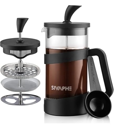 Cafetière à Piston En Verre Borosilicate De 600 Ml Avec 100