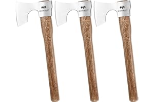 DWFKHT 16.5" Throwing Axe, 3 Pack Throwing Axe Set with 1065 High Carbon Steel & Beech Wood Handle, Perfect for Axe Throwing Games, Competition and Recreation, Ideal Gift for Men (Silver Gray)