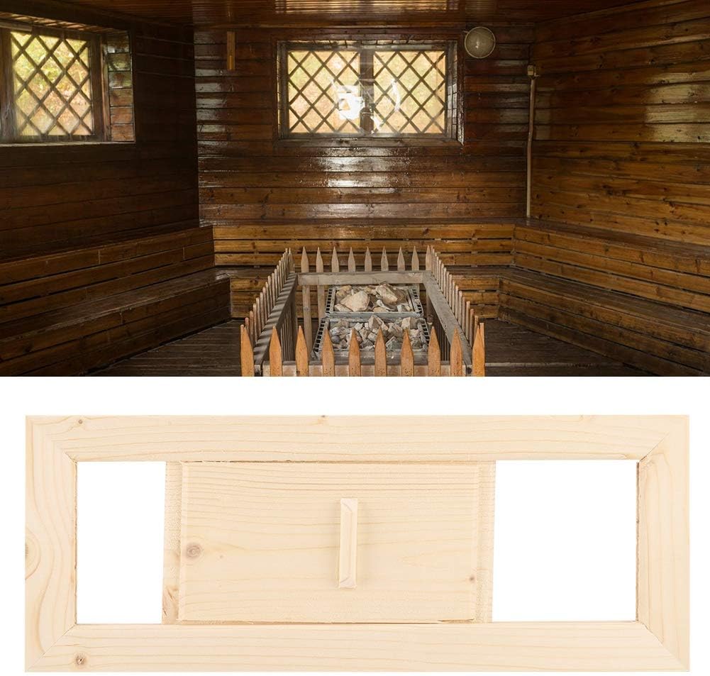 Wooden Air Vent Rectangle Air Vent Grille Ventilation Equipment Sauna Accessory with Adjustable Air Gaps for Sauna Room and Steam Room - Image 3