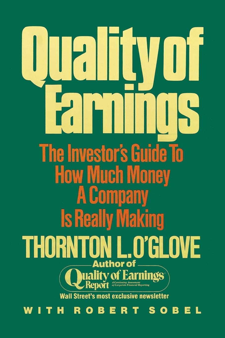 Quality Of Earnings O Glove Thornton L Amazon Com Books