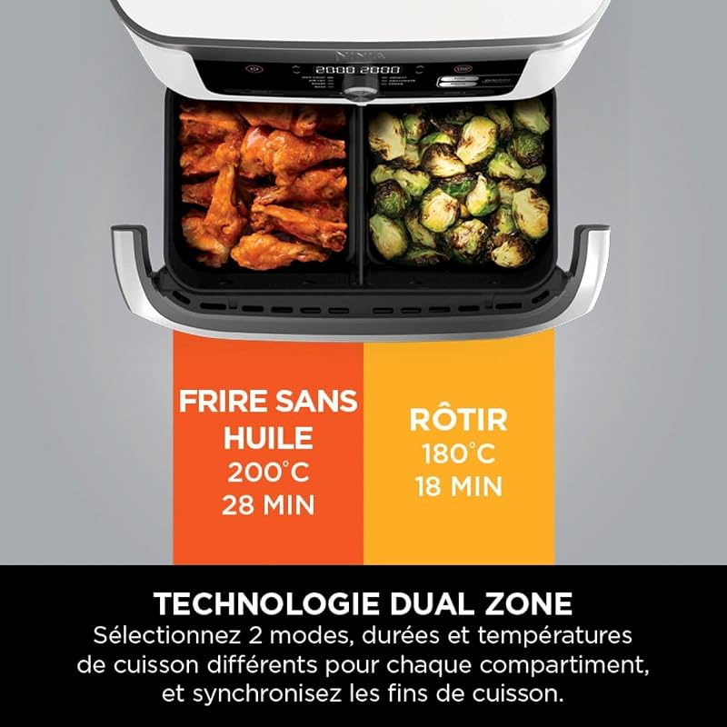 Foodi FlexDrawer Air Fryer 2 Compartiments, 10,4L, Blanc