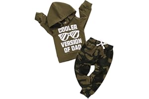 ZOEREA Toddler Baby Boys Clothes Letter Printed Hoodie Sweatshirt Tops+Camouflage Long Pants 2PCS Outfits Set