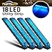 Partsam 4Pcs Slim Line Blue Led Utility Strip Bar Lights 18 Diodes 12V Surface Mount with Rubber Gaskets Sealed Lighting Deco RV Boat Marine Led Lights 8 Inch Trailer Side Marker Lights Truck Lamps