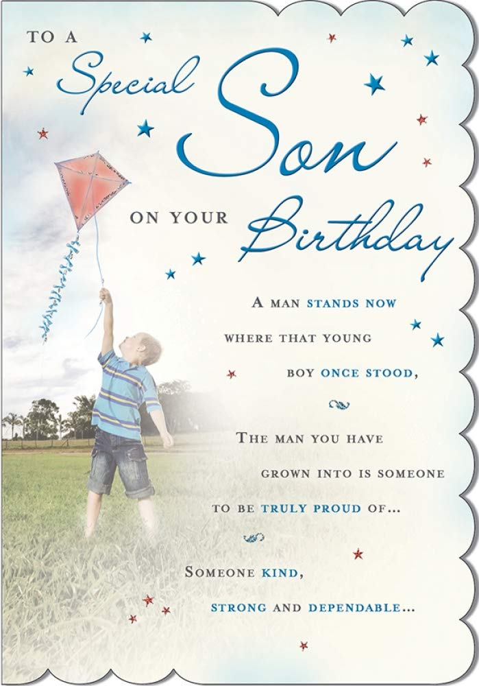 Piccadilly Greetings Birthday Card Son - 9 x 6 inches - Regal Publishing, Beige
