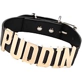 Abitoncc Pu Leather Choker Necklace for Cosplay Accessiores, Puddin Choker Necklace Collar for Women Halloween Birthday Party Cosplay