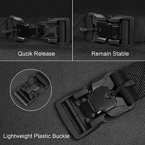 Tactical Belt with Magnetic Quick-Release Buckle Military Style Nylon Webbing Riggers Belt for Men by WHIPPY Black Small