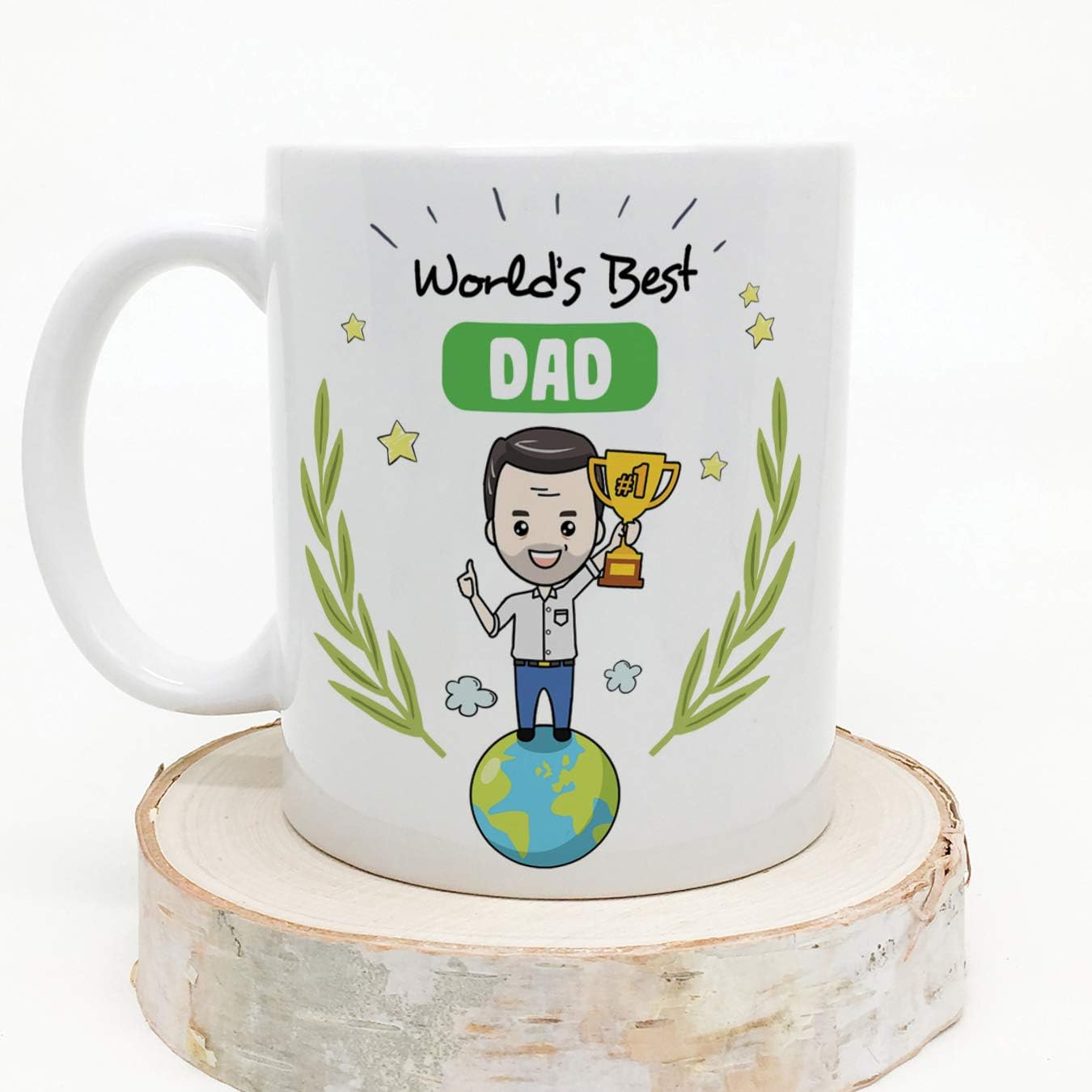 Mugffins Dad Mug - "World's Best Dad" - Coffee Daddy Mug for Breakfast/Fathers Day Gift/Birthday Present for Dad/Ceramic 11 oz - Image 5