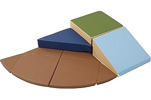 ECR4Kids SoftZone Junior Adventurer's Summit Ramp, Corner Climber, Earthtone, 4-Piece
