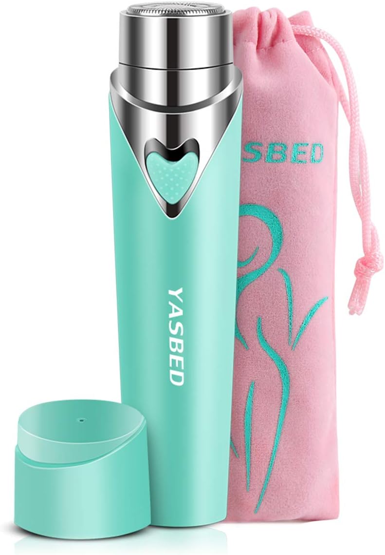 Facial Hair Removal for Women, Painless Hair Remover Lady Trimmer Peach Fuzz Electric Shaver Razor for Face Hair, Upper, Lip, Cheek, Body, Portable Pocket Blue Color (Blue)