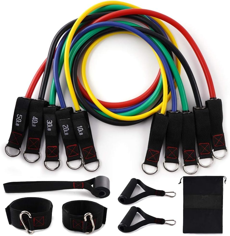 SAGKDOL Stretch Resistance Band Set, Unisex Fitness Equipment Puller, Fitness Exercise Latex Band for Physical Therapy and Strength Training