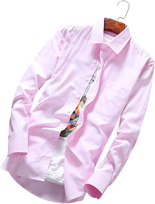 Amazon Co Jp Cross You メンズ 長袖 シャツ カジュアル コットン 無地 服 トップス カッターシャツ 男 性 用 38 41 16 ピンク 38 服 ファッション小物