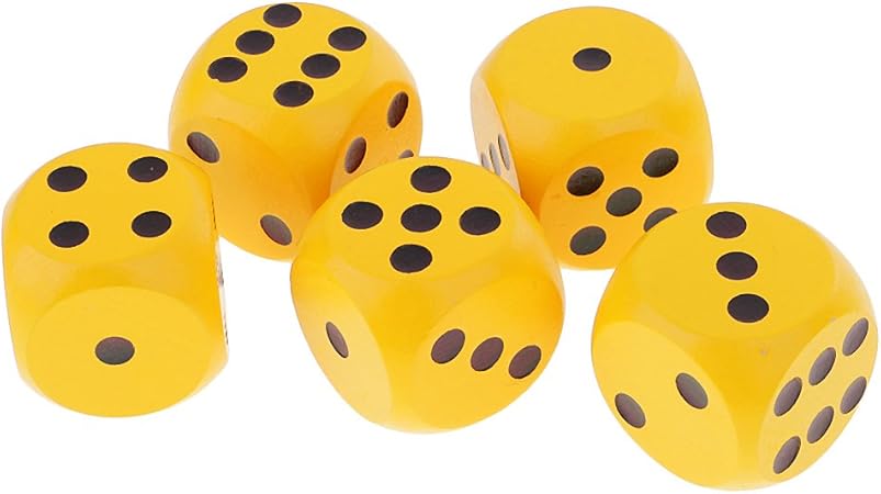Amazon 全６色 5個 3ｃｍ ダイス サイコロ おもちゃ ゲーム 黄 ダイス サイコロ おもちゃ
