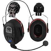 UM ULTRAMAXX Bluetooth Hard Hat Ear Muffs, NRR 27 dB Adjustable Cap-mounted Work Headphones, Helmet Attachable Muff With Mic