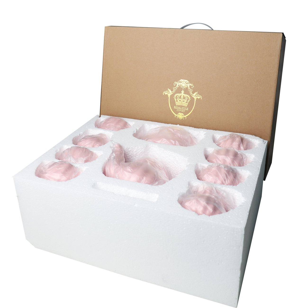 Sweejar Home Porcelain Tea Set Royal Family 8 oz to Cups and Saucers with Teapot Sugar Bowl Milk