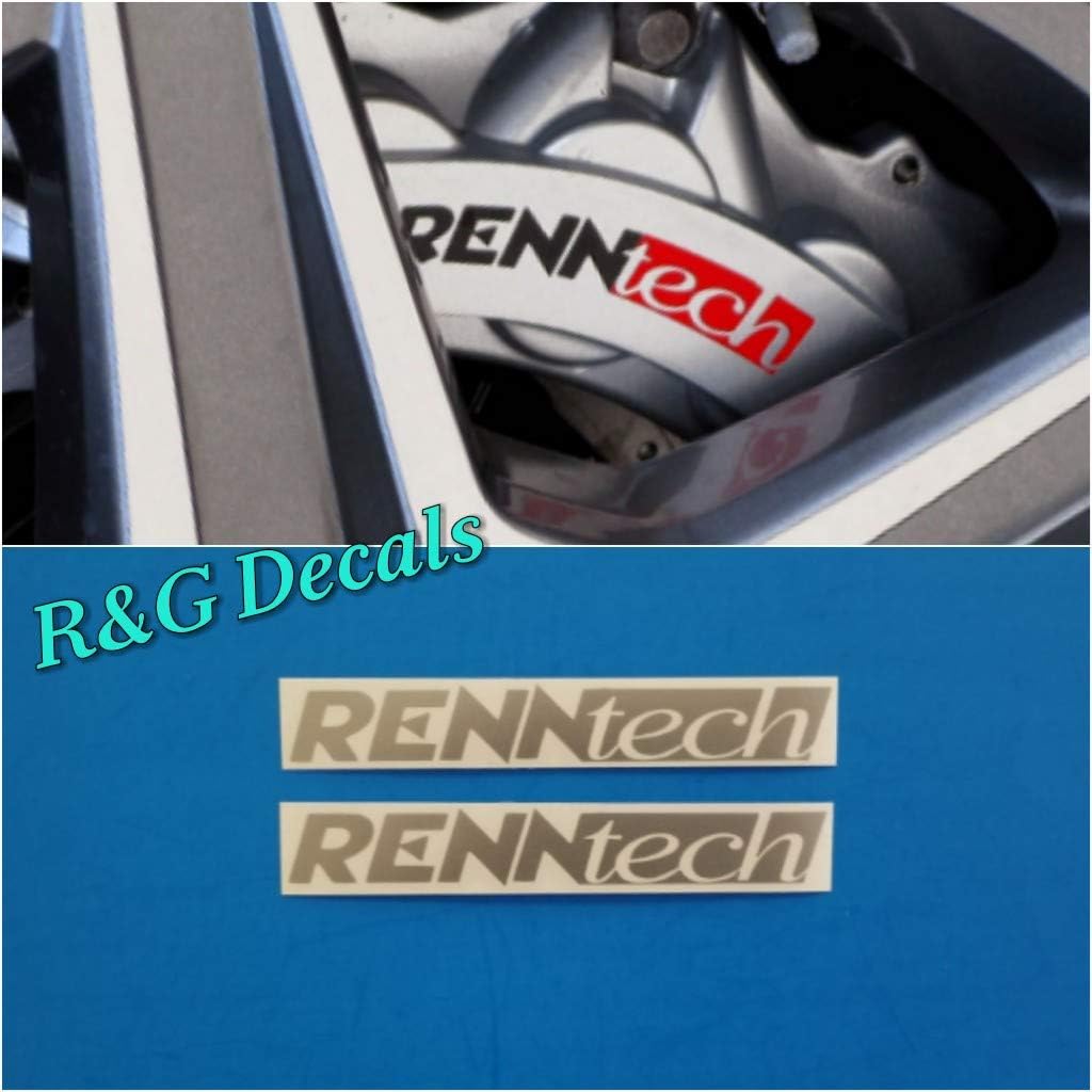 R&G RENNTECH High Temp Brake Caliper Decal Sticker Set of 2 Decals + Instruction and