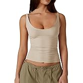 Tankaneo Womens Sexy Deep V Neck Top Sleeveless Backless Spaghetti Strap Tank Top Casual Basic Cami Top