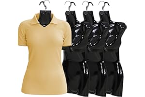 BIQWBIC 4-Packs Female Mannequin Body Set, 27 inches Height Hanging Mannequin Torso with Hook Plastic Half Dress Form for Clothing, Accessories, Shirt Display (Black)