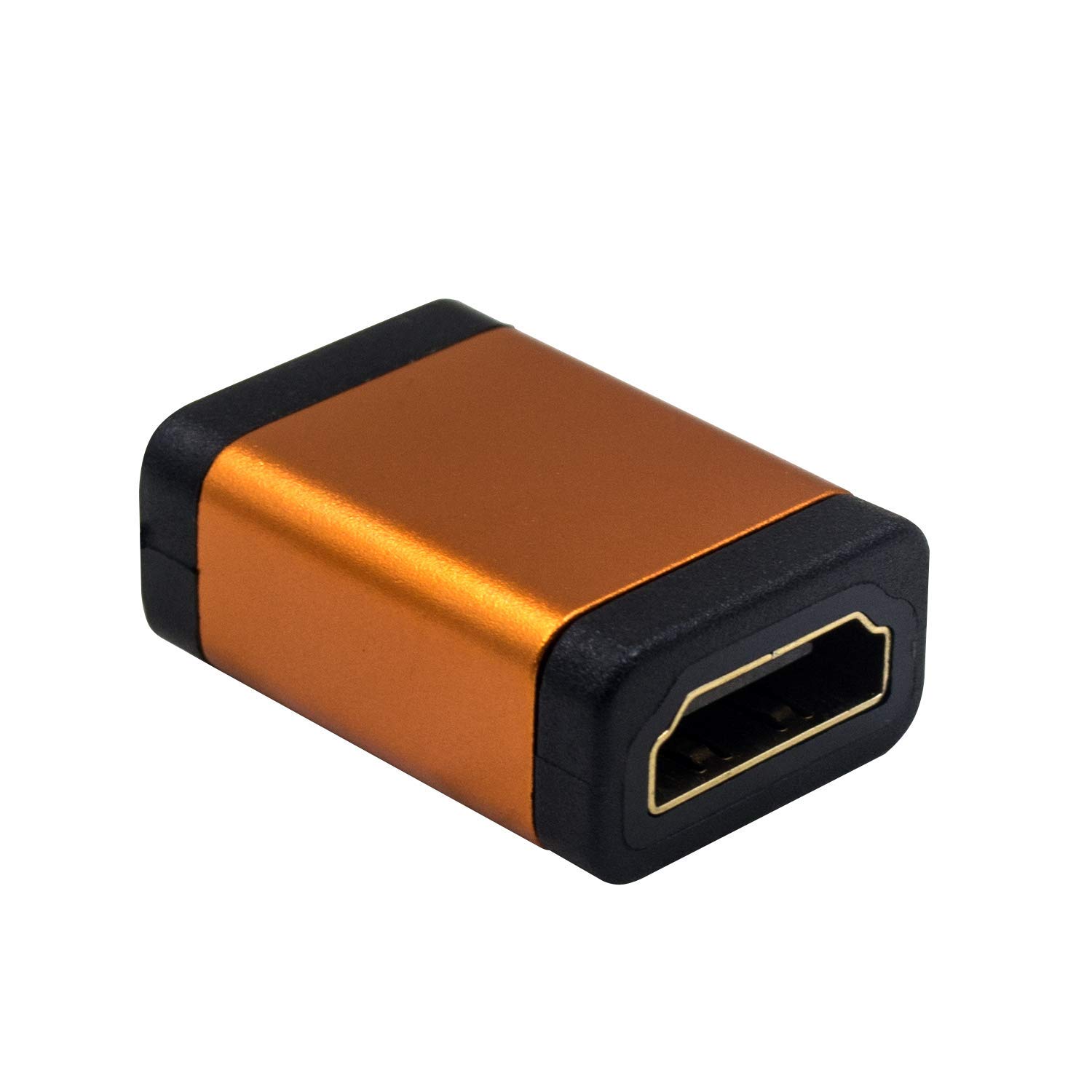 Duttek HDMI Coupler, HDMI Female to Female Adapter Gold-Plated HDMI Connector Supports 4kx2k@60HZ Ethernet, 3D Video, UHD, HDR, HDCP and more (Orange)