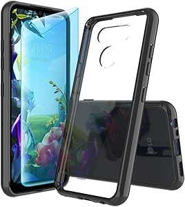 Sucnakp for LG Harmony 4 Case LG K41 Case LG Premier Pro Plus L455DL Case LG K400 Case with Screen Protector Premium Clear Back Panel + TPU Bumper Case for LG K40S（YKL Black）
