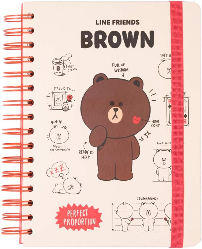 Grupo Erik Line Friends 100% Official Licensed Lined Cover 180 Pages A5 ...