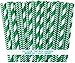 Outside the Box Papers Green Stripe and Chevron Paper Straws 7.75 Inches 100 Pack Green, White