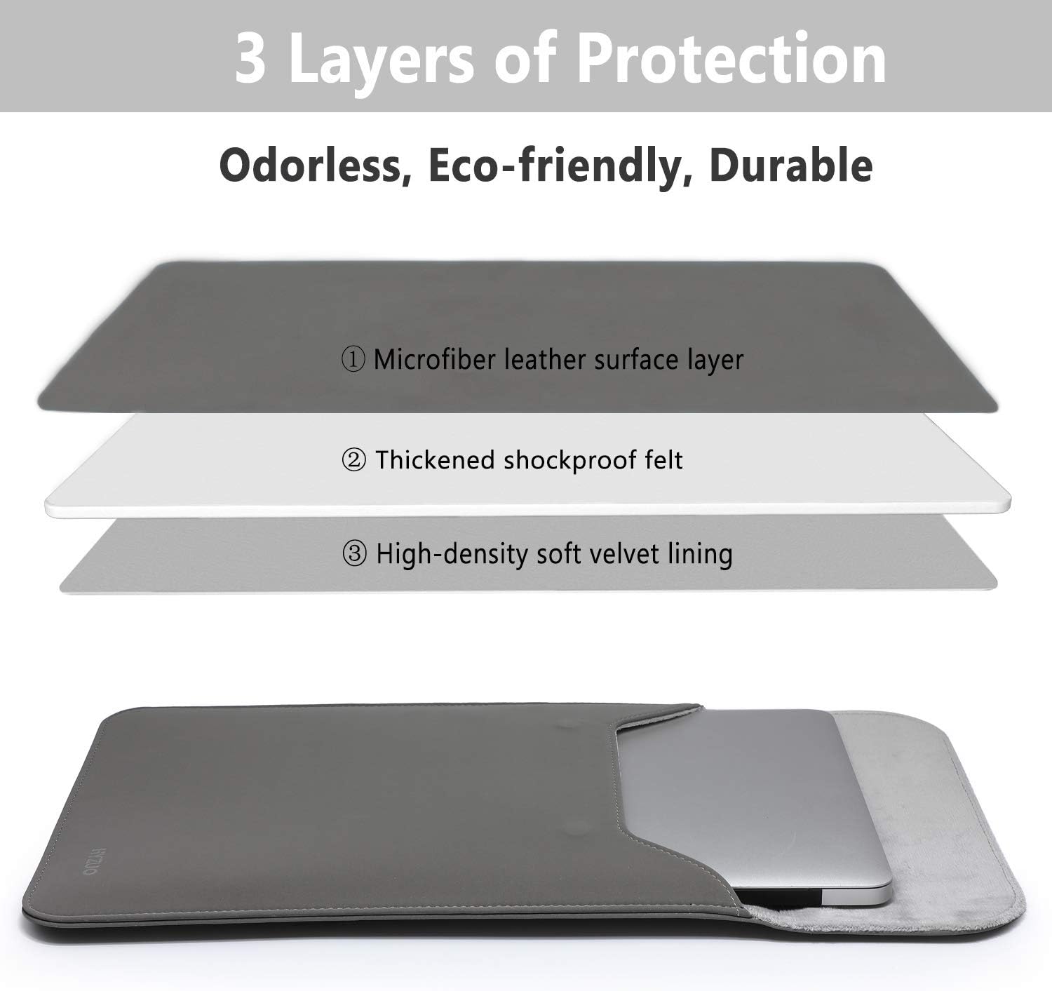 HYZUO 13 Inch Laptop Sleeve PC Case for MacBook Pro 13 M2 M1 2026-2016, 13" MacBook Neo 2026 A3404 - Image 4