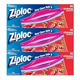 Ziploc Storage Bags, For Food, Sandwich, Organization and More, Smart Zipper Plus Seal, Gallon, 38 Count, Pack of 3 (114 Total Bags)