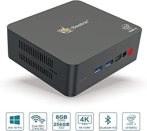Mini PC Beelink U55 8G+256G SSD Intel core i3-5005U Windows 10 64-bit Mini Desktop Computer,Dual HDMI / 2.4G+5G WiFi/Gigabit Ethernet/Type-C Port / 4USB Port