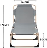 TRIOBLADE Heavy Duty Folding Sun Lounger 22mm Steel Frame 330lbs Grey view 2