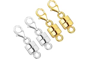 OHINGLT Magnetic Necklace Clasp Extra Strong, Gold and Silver Plated Magnet Jewelry Clasps Converters, Bracelet Extender for Women Seniors