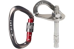AOKWIT 25KN Anchor Hooks Set, Heavy Duty Climbing Anchor Hangers and Bolt Steel Expansion Bolt Piton Safe Rock Climbing Fixed Point Fixed Point
