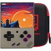 Gift for Men Women, Miyoo Mini Plus with Portable Case Retro Emulator Handheld Game Console with WiFi &amp; RTC, Christmas Stocking Stuffers for Men, Mens Gifts for Dad,Husband, Gray