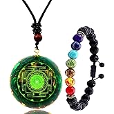 DREMINOVA Orgonite Chakra Pendant Malachite Green Crystal Quartz Orgone Pendant Necklace Reiki Spiritual Healing Energy Generator Bracelet