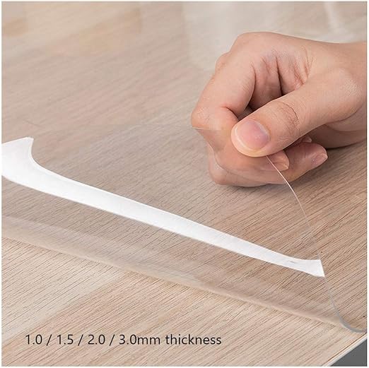 Amazon Com Aglzwy Clear Pvc Table Top Protector Waterproof Non Slip Transparent Table Cover Desk Pad Mat For Kitchen Nightstand Color 1 5mm Size 90x150cm Home Kitchen