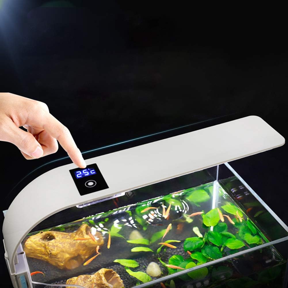 FlikFinz Aquarium Ultra Thin LED Fish Tank Aquarium Clip LED Light with Digital Thermometer for Medium Aquariums Upto 2.5 Feet