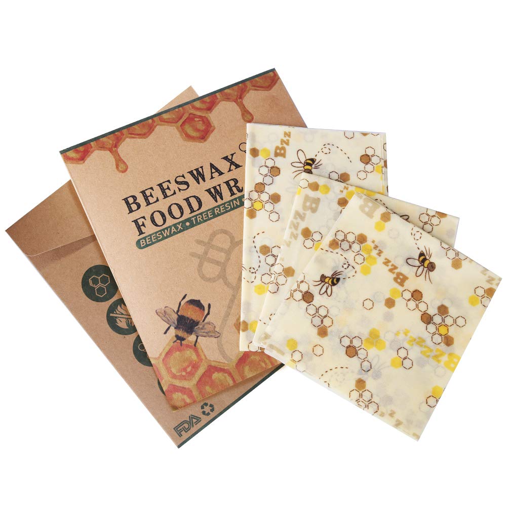 AYOUYA Wachspapier Bienenwachstuch für Lebensmittel, Wiederverwendbar Beeswax Wraps, Reusable Food Wraps, Set mit 3 Stück, Verschiedene Größe