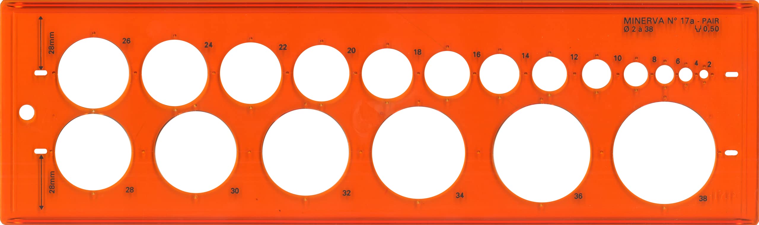 Minerva Circle Stencils Pairs No. 17 a Symbol Template Orange