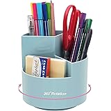 Siveit Rotating Pen Holder, 3 Slots 360-Degree Spinning Pencil Pen Desktop Organizer Cute Pencil Cup Pot for Home, Office, Ki