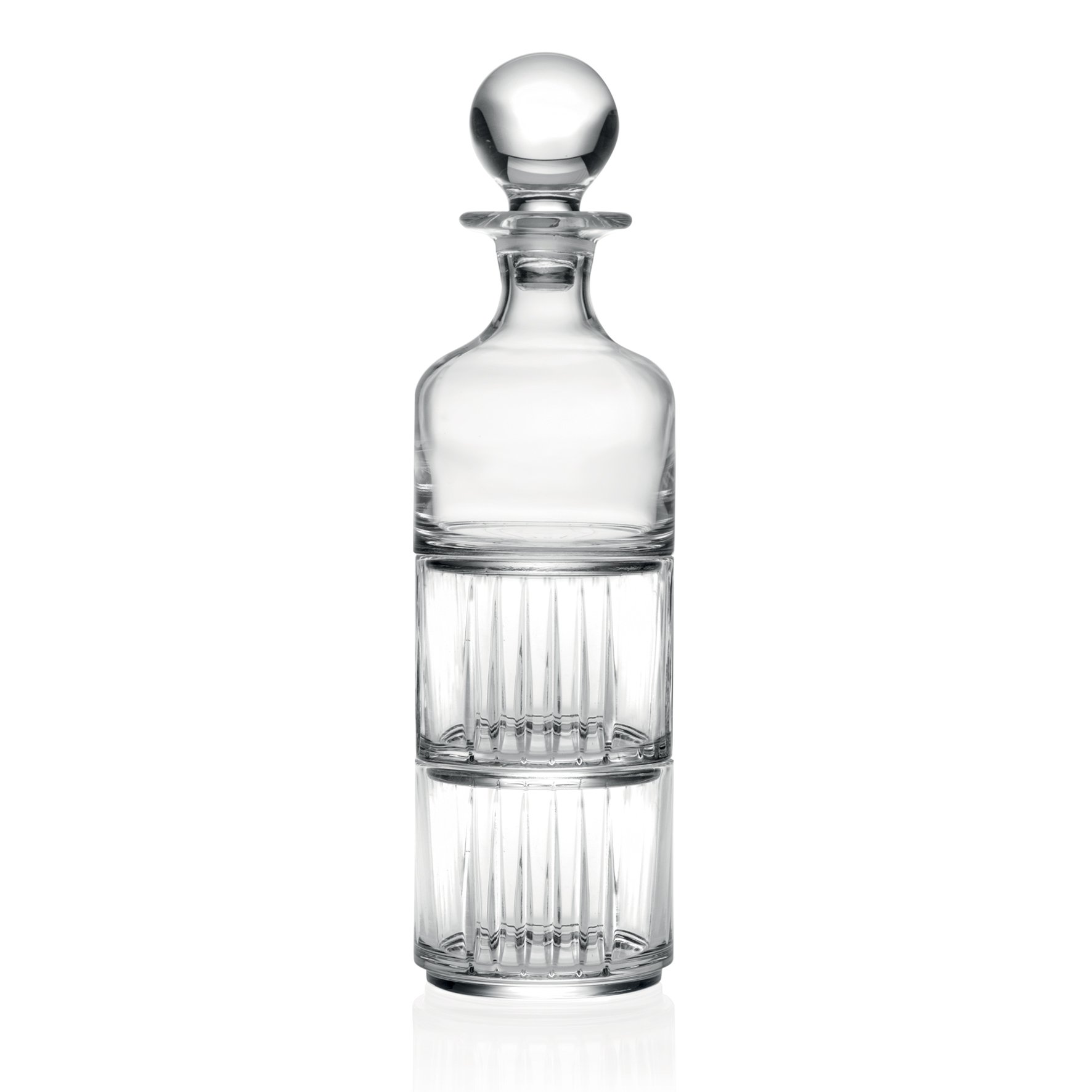 RCR 25535020206 Crystal Combo 3 Piece Set Stackable Whisky Decanter and Tumblers