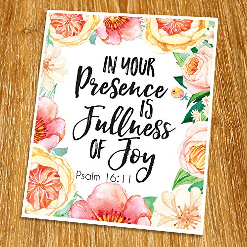 Psalm 11:16 In your presence is fullness of joy Print (Unframed), Living Room Decor, Scripture Wall Art, Bible Quote Print, Church wall decor, Wisdom Word, 8×10″, TC-096