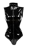 bslingerie Sexy Wet Look PVC Zip Up Clubwear